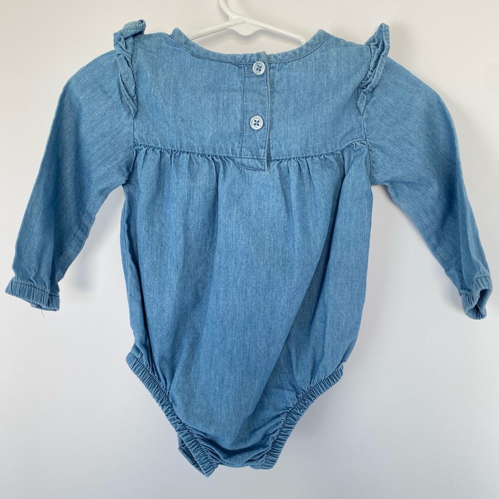 Baby Girl Strawberry Summer Dress Denim Dress And Denim Onesie 12 Months Bundle - Picture 9 of 10